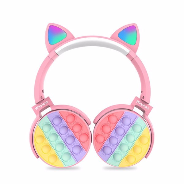 JMT-538698 Bluetooth Children's Headphones with Fidget Pop Elements - Comfortable On-Ear Design, 18-Hour Playtime, Fun Stress Relief and Sensory Toy