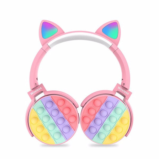 JMT-538698 Bluetooth Children's Headphones with Fidget Pop Elements - Comfortable On-Ear Design, 18-Hour Playtime, Fun Stress Relief and Sensory Toy