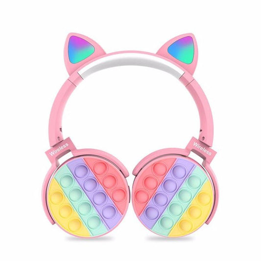 JMT-538698 Bluetooth Children's Headphones with Fidget Pop Elements - Comfortable On-Ear Design, 18-Hour Playtime, Fun Stress Relief and Sensory Toy