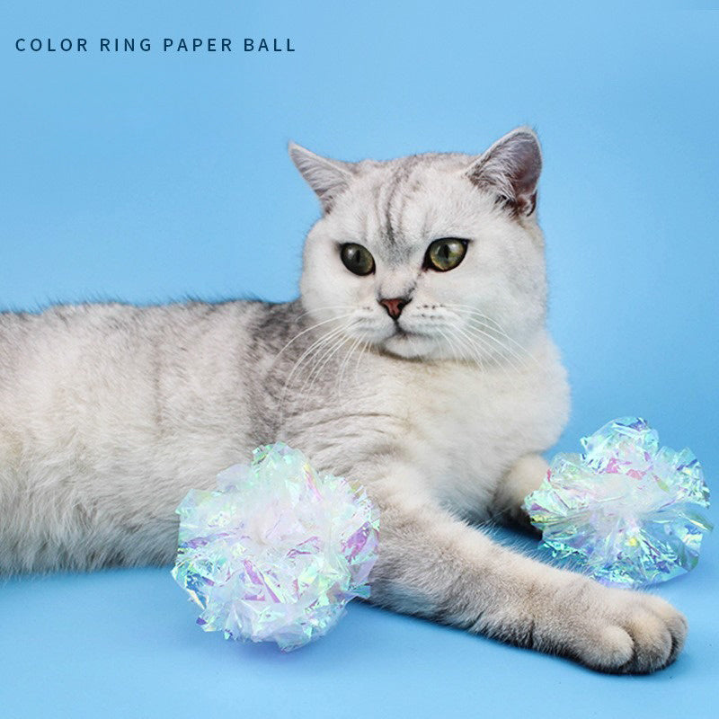JMT-539018 Colorful Self-Playing Paper Ball Cat Toy for Interactive Fun