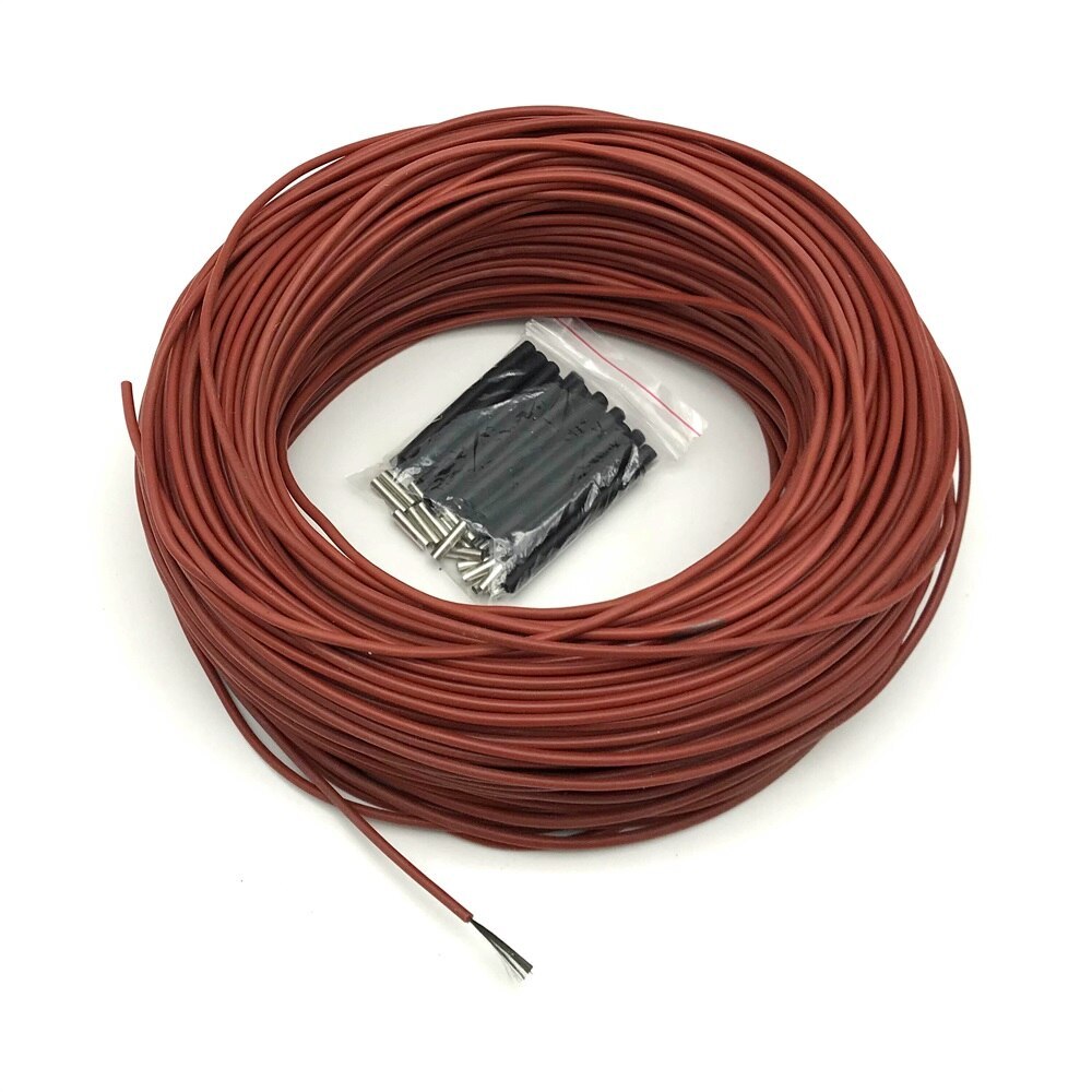 JMT-539210 High Temperature Resistant Carbon Fiber Heating Cable - Model CF-12-R-100R (100 Meters) for Floor Heating