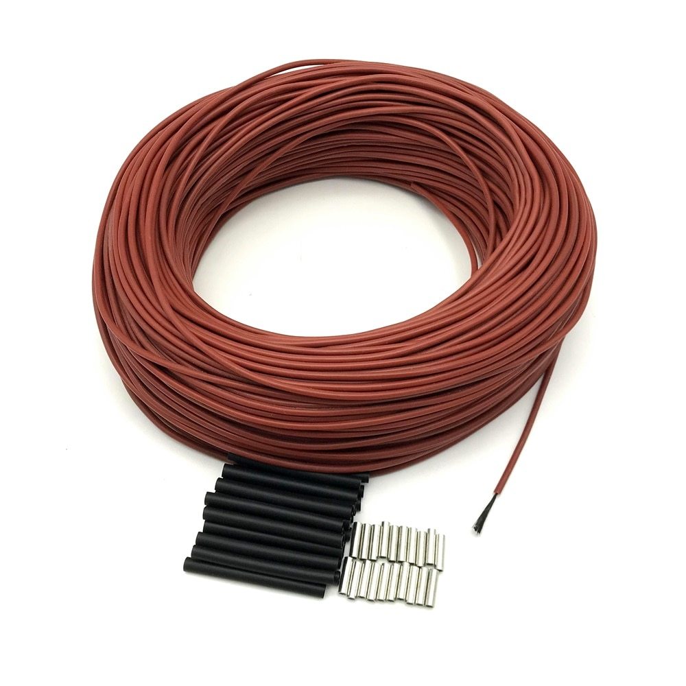 JMT-539210 High Temperature Resistant Carbon Fiber Heating Cable - Model CF-12-R-100R (100 Meters) for Floor Heating
