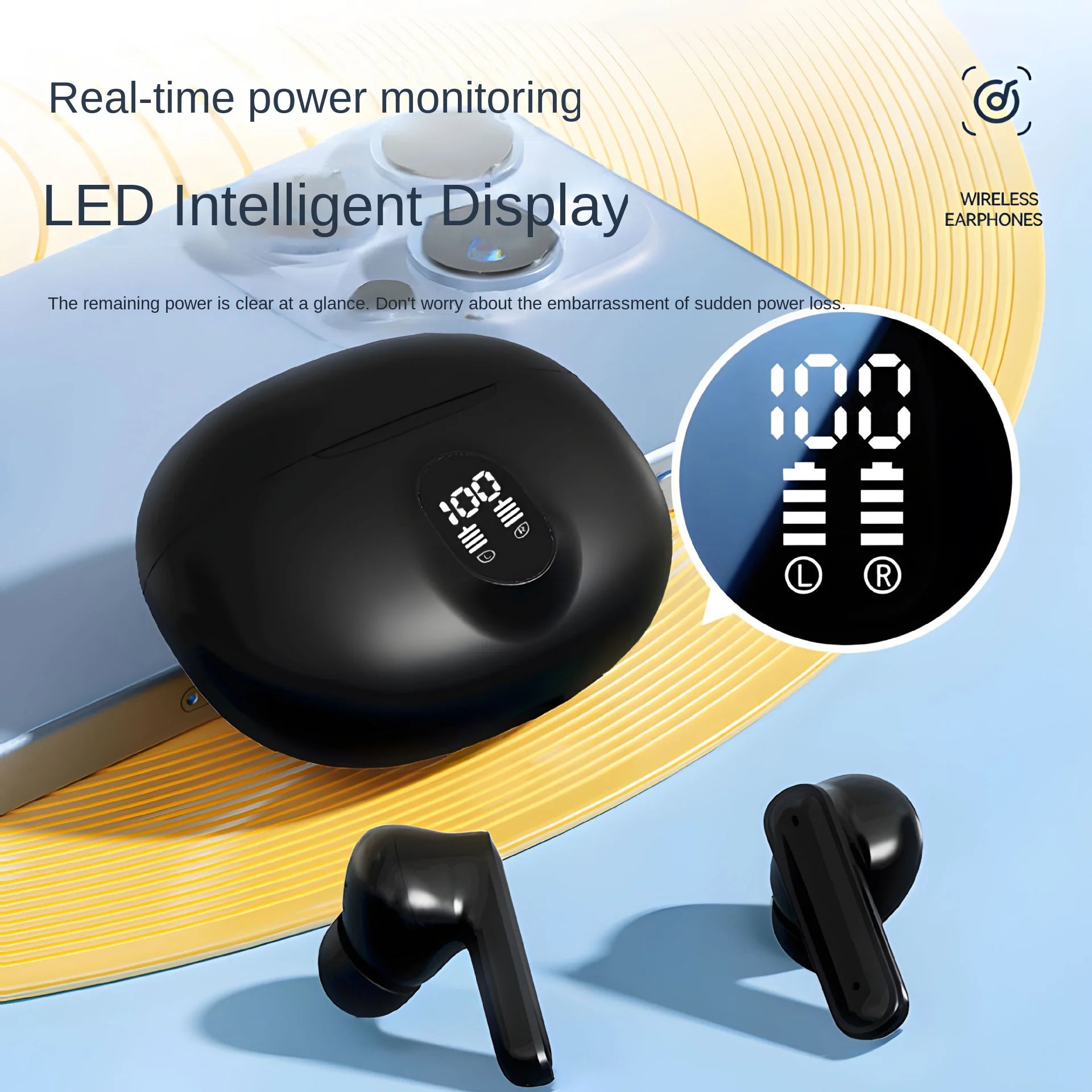 JMT-539210 Wireless Bluetooth In-Ear Headset with Digital Display and LED Sound Quality