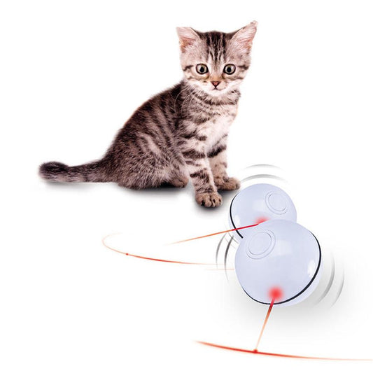 JMT-539338 USB Laser Cat Toy with Timer Function - Interactive Plastic Sounding Toy for Feline Fun