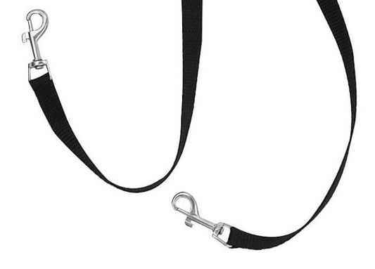 JMT-539530 Dual Traction Rope Leash for Dogs - Black Nylon Pet Walking Tool