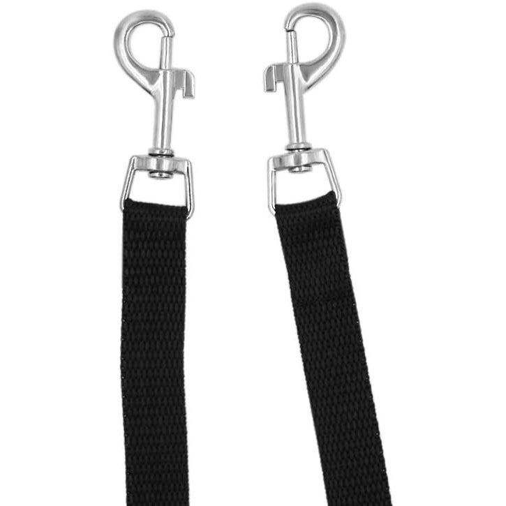 JMT-539530 Dual Traction Rope Leash for Dogs - Black Nylon Pet Walking Tool