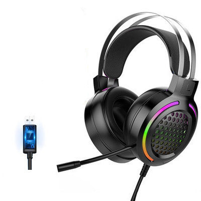 JMT-539530 RGB Gaming Headset with 50mm Driver and All-Directional Microphone, Comfortable Protein Memory Cushion, USB Interface