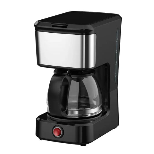 JMT-539850 Compact Drip Coffee Maker with Ground Coffee Brewing and Stainless Steel Accent, 5-Cup Capacity