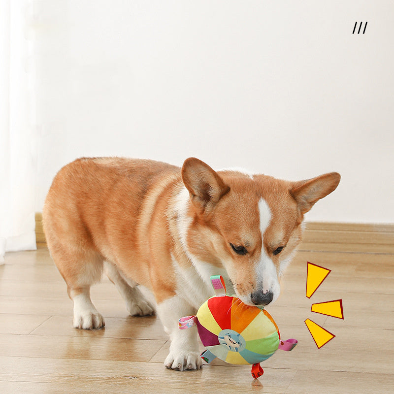 JMT-540170 Interactive Sound Plush Flying Disc Toy for Dogs - 15cm Bite Resistant for Training and Play