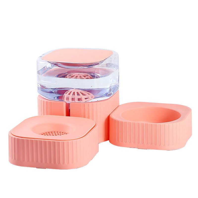JMT-540362 Creative Magnetic Pet Bowl Feeder Set - Versatile Drinking Fountain, Feeder, or Water Dispenser in Pink, Blue, Gray, and White