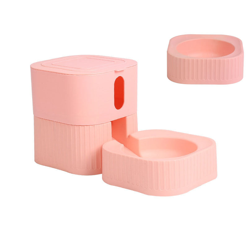 JMT-540362 Creative Magnetic Pet Bowl Feeder Set - Versatile Drinking Fountain, Feeder, or Water Dispenser in Pink, Blue, Gray, and White