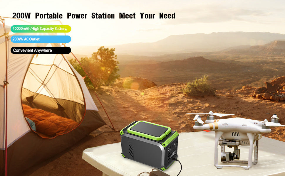 JMT-540682 Portable 110V Power Station, 148Wh Solar Generator, 40000mAh Battery Backup for Camping and Emergency Use