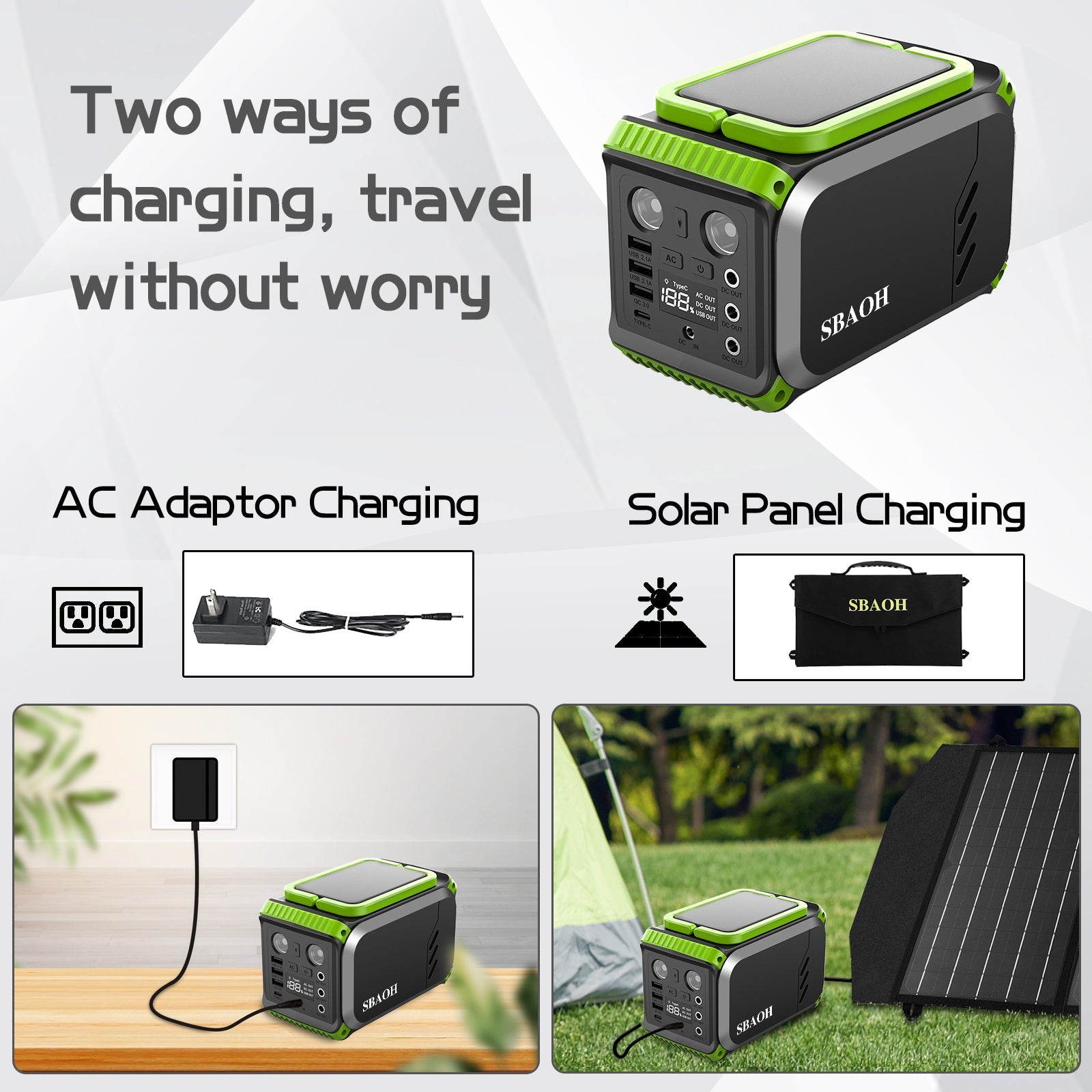 JMT-540682 Portable 110V Power Station, 148Wh Solar Generator, 40000mAh Battery Backup for Camping and Emergency Use