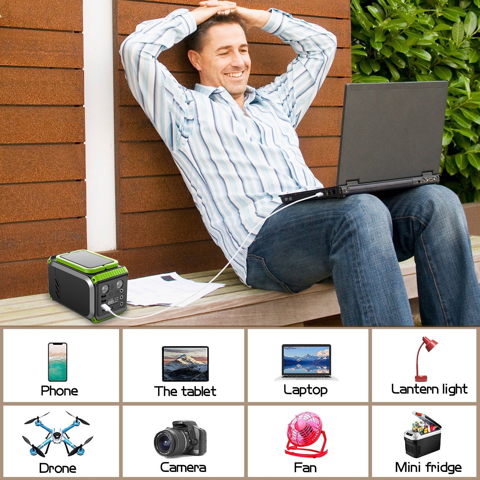 JMT-540682 Portable 110V Power Station, 148Wh Solar Generator, 40000mAh Battery Backup for Camping and Emergency Use
