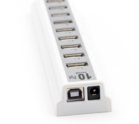 JMT-541514 10-Port USB 2.0 Hub with AC Power Adapter for PC, Laptop & Notebooks
