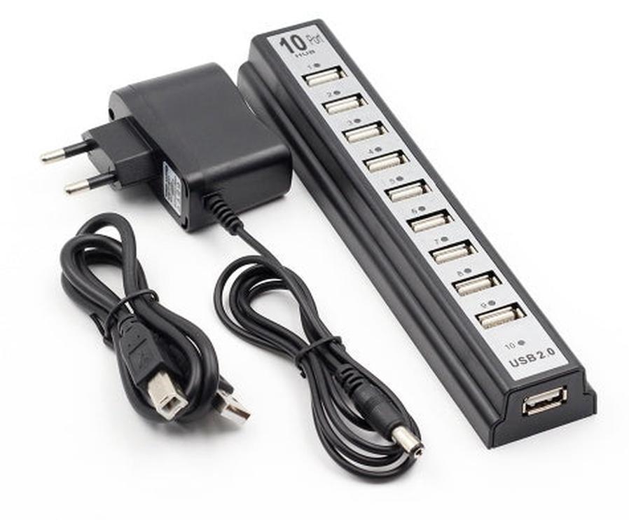 JMT-541514 10-Port USB 2.0 Hub with AC Power Adapter for PC, Laptop & Notebooks