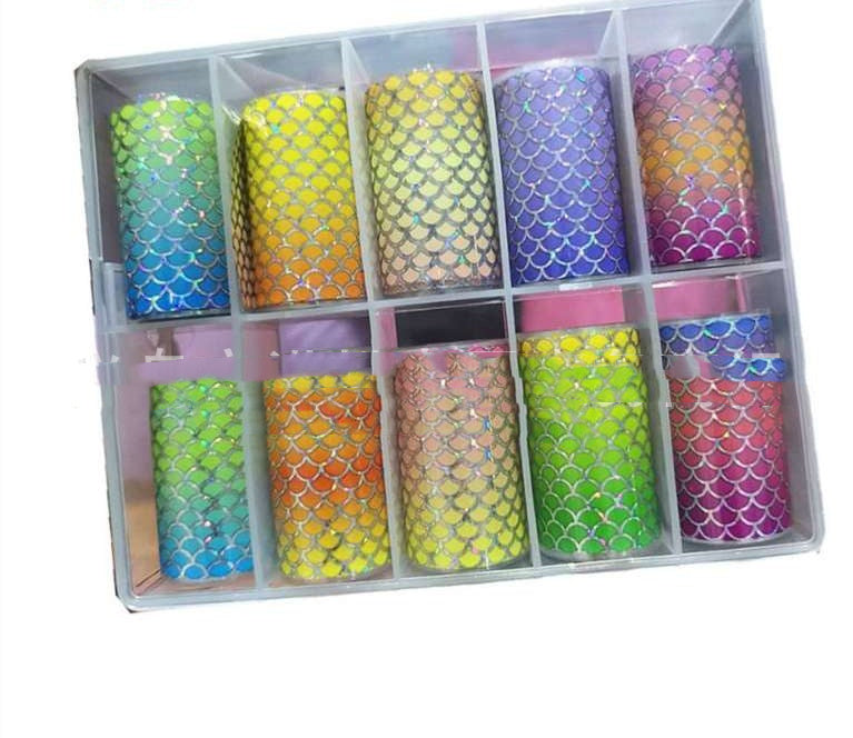 JMT-541642 Nail Starry Sky Transfer Stickers - 10 Color Variety for Unique Nail Art