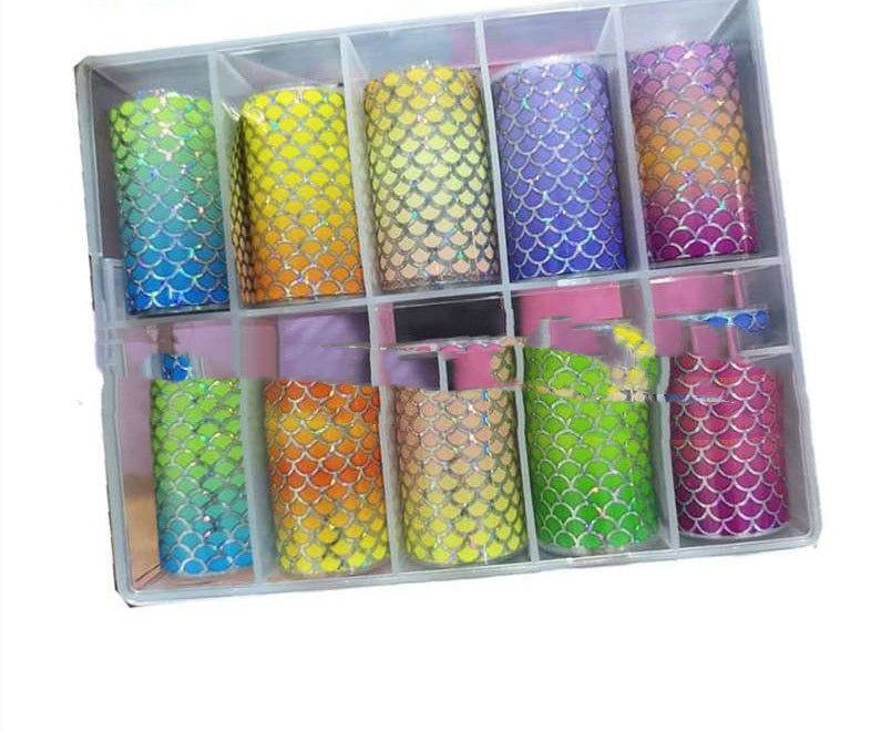 JMT-541642 Nail Starry Sky Transfer Stickers - 10 Color Variety for Unique Nail Art