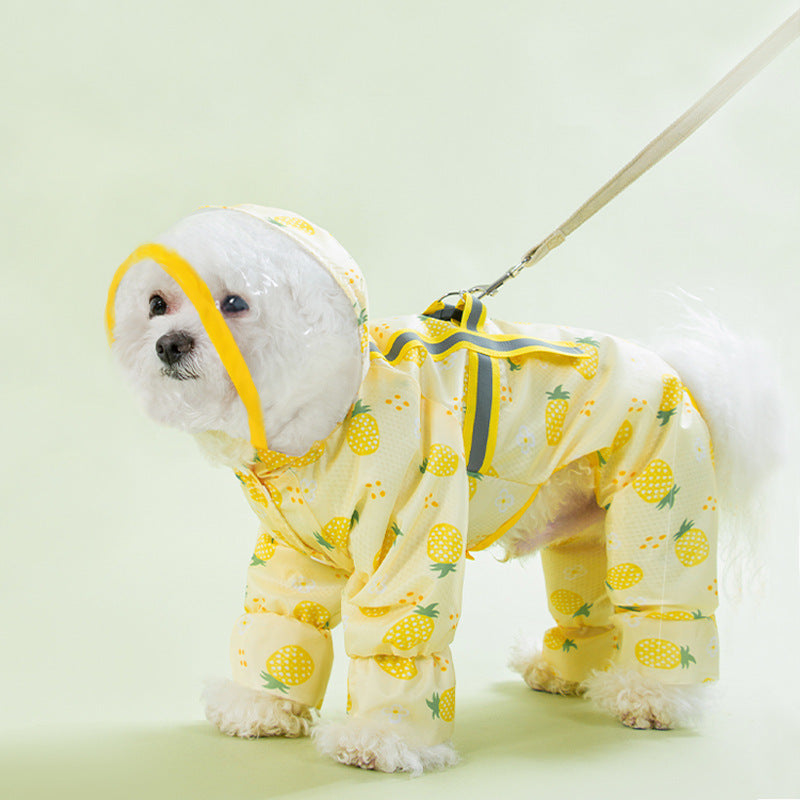 JMT-541962 Waterproof Raincoat for Dogs with Fun Fruit Prints in Multiple Sizes