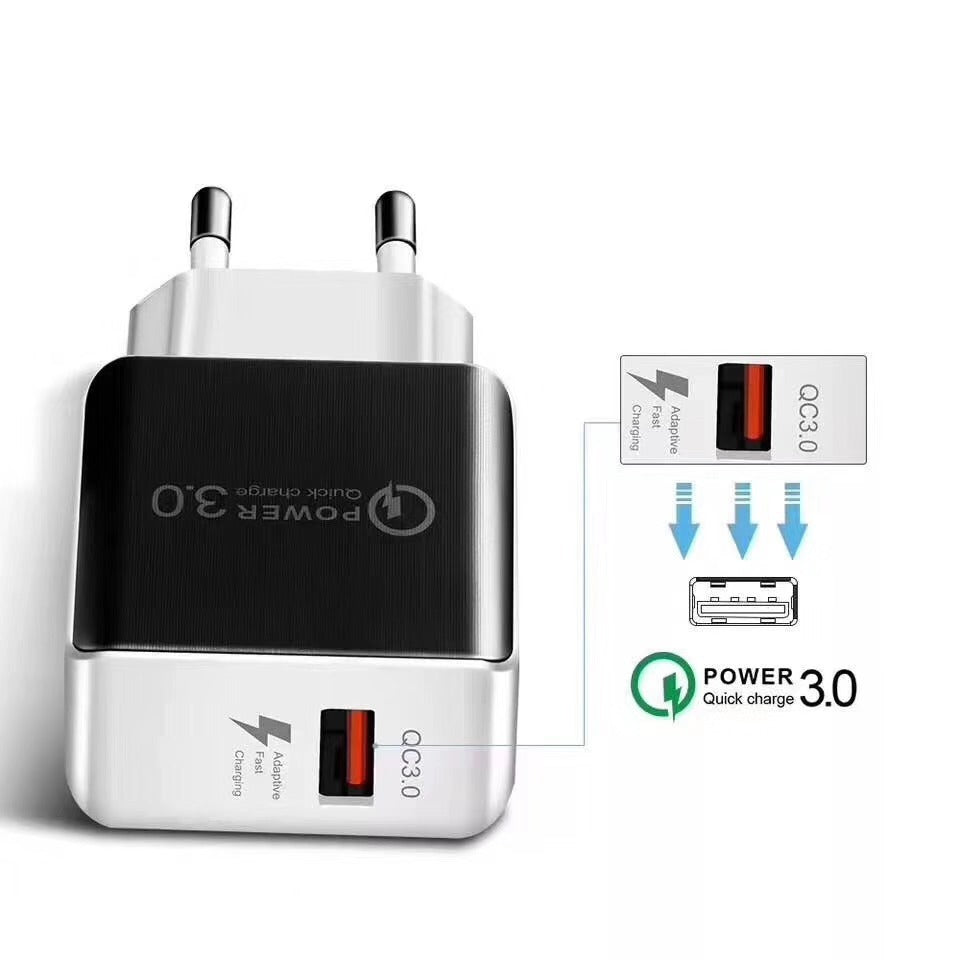 JMT-542026 Multi-Function USB Mobile Phone Charger Head - Fast Charging, 5V 3A, Single Port, Available in White and Black Options