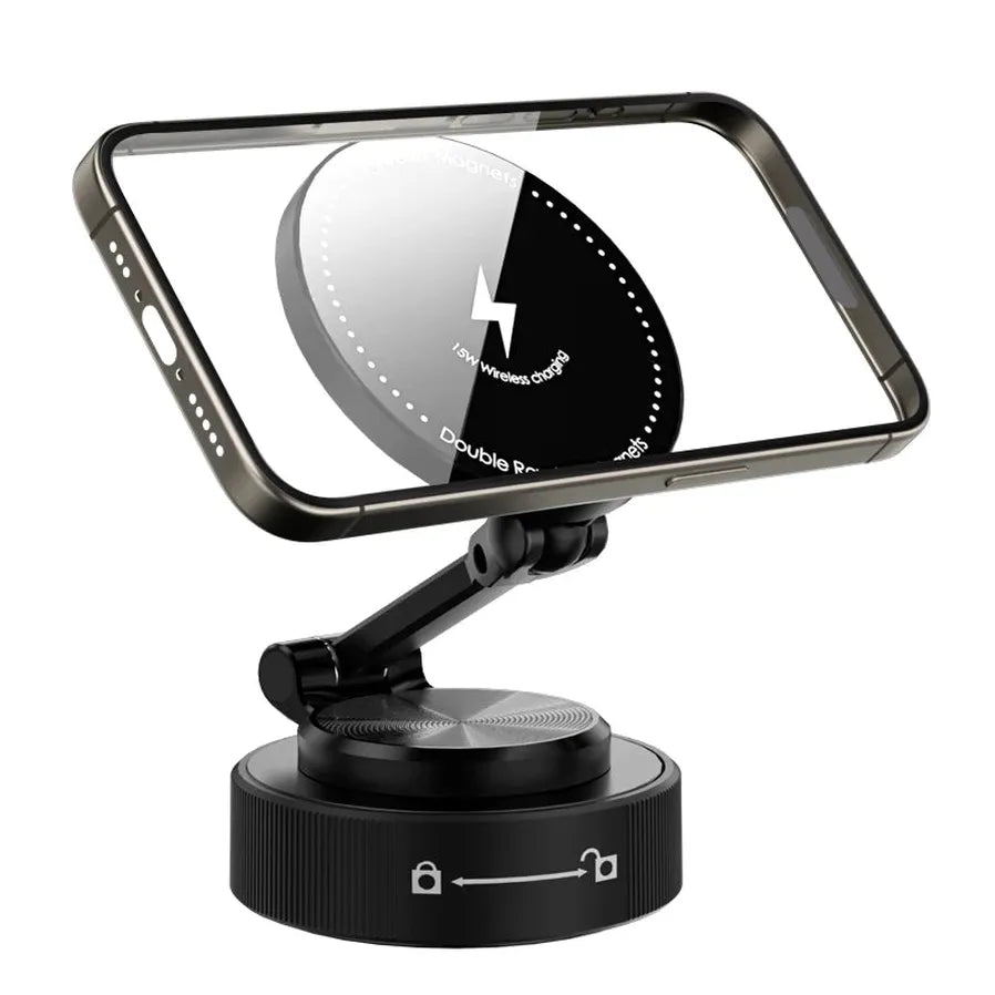 JMT-542154 15W Wireless Car Phone Holder with Strong Vacuum Magnetic Mount for All Smartphones