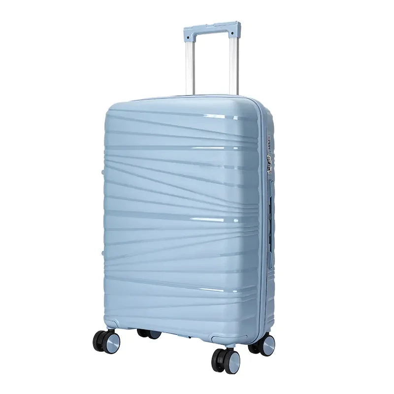 JMT-542218 4-Piece Luggage Set with Spinner Wheels, Durable PP Storage Trolley Cases in 14, 20, 24, and 28 Inch Sizes