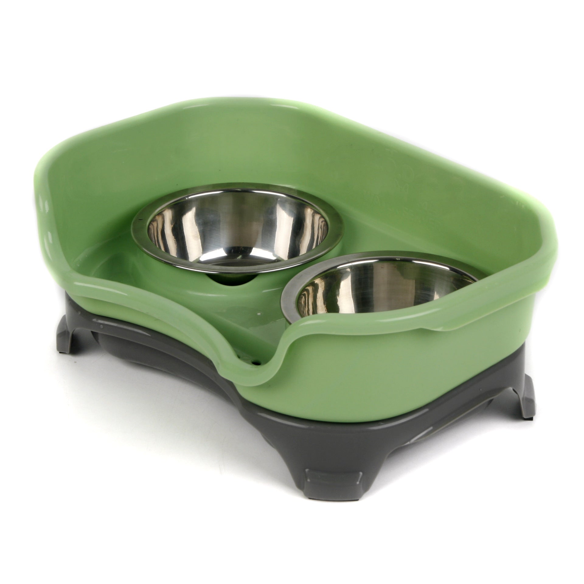 JMT-542666 Double Basin Splash-Proof Stainless Steel Dog and Cat Bowl Set for Pets