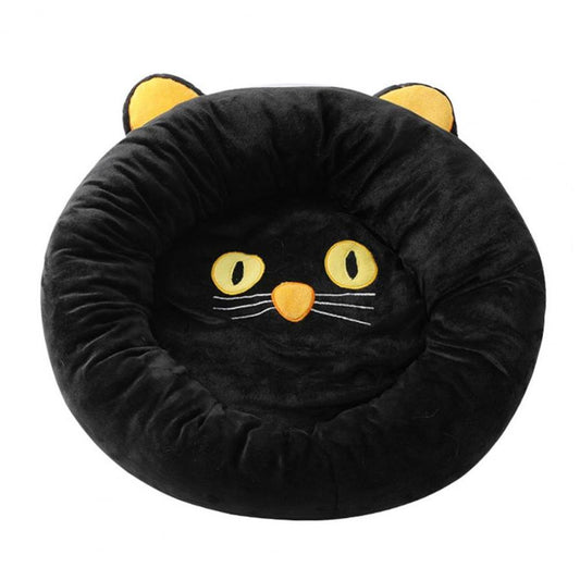 JMT-542794 Cozy Black Cat-Shaped Pet Nest Bed with Head and Neck Support for Cats