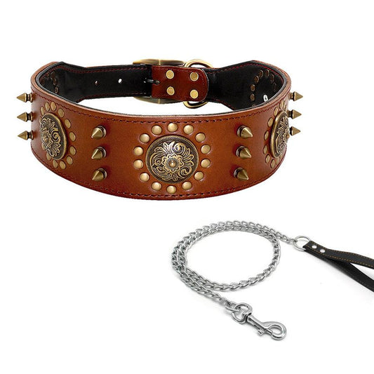 JMT-543306 Large Studded Anti-Bite Dog Collar for Added Protection and Style
