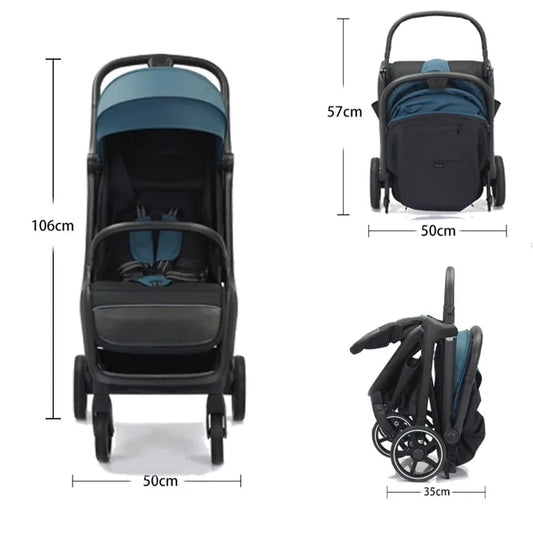 JMT-543498 Ergonomic Double Stroller with Sunshade and Travel Bag in Dark and Light Grey