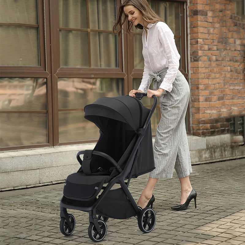 JMT-543498 Ergonomic Double Stroller with Sunshade and Travel Bag in Dark and Light Grey