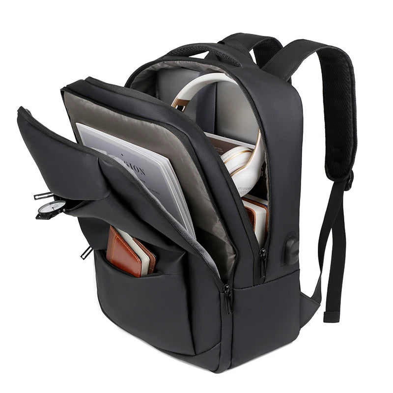 JMT-543818 Custom Logo USB Charging Business Laptop Backpack for Unisex Users