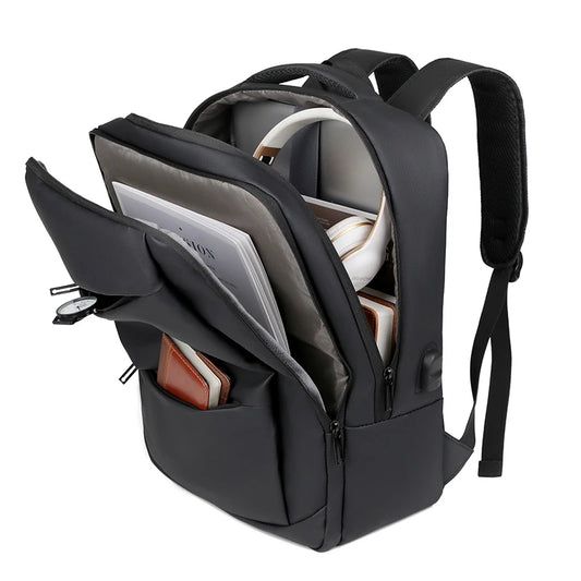JMT-543818 Custom Logo USB Charging Business Laptop Backpack for Unisex Users