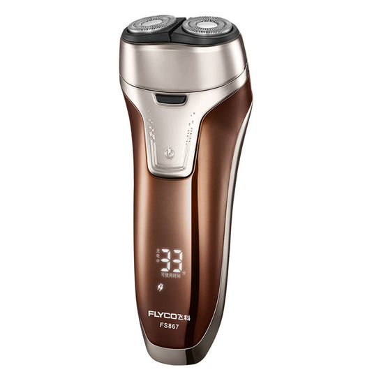 JMT-543882 Rechargeable Electric Rotary Shaver with Floating Dual Heads and Smart Power Monitoring