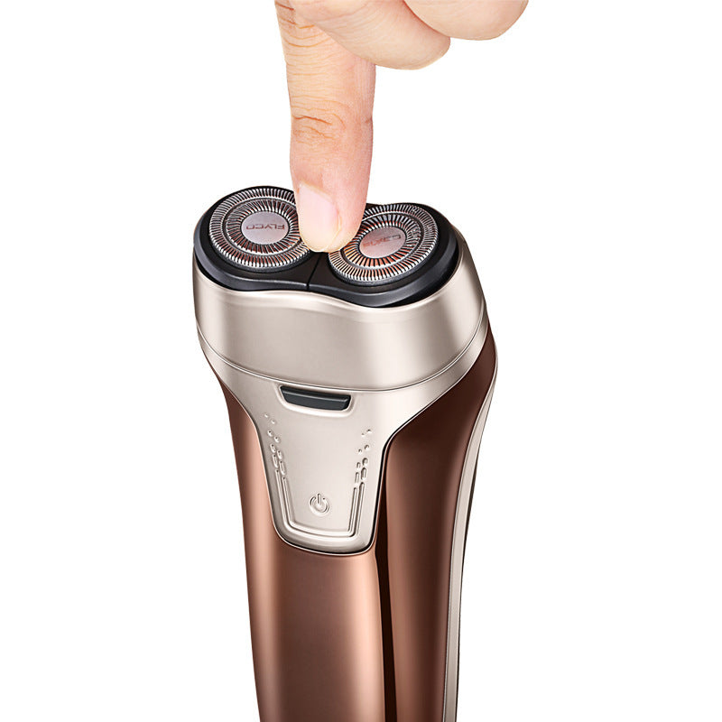 JMT-543882 Rechargeable Electric Rotary Shaver with Floating Dual Heads and Smart Power Monitoring