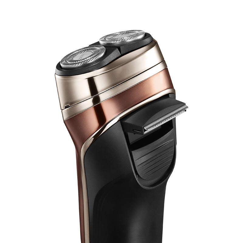 JMT-543882 Rechargeable Electric Rotary Shaver with Floating Dual Heads and Smart Power Monitoring