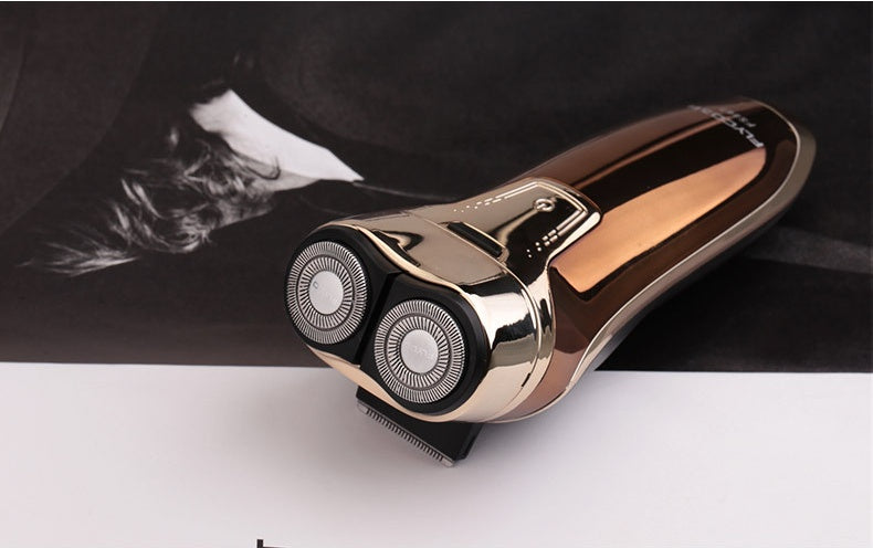 JMT-543882 Rechargeable Electric Rotary Shaver with Floating Dual Heads and Smart Power Monitoring