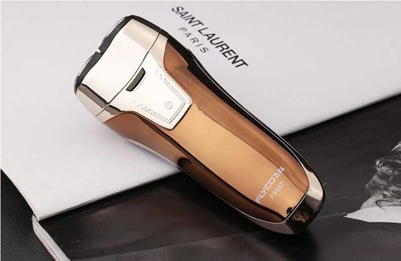 JMT-543882 Rechargeable Electric Rotary Shaver with Floating Dual Heads and Smart Power Monitoring