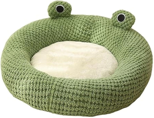 JMT-543946 Cartoon Frog Shape Cat and Small Dog Bed - Cozy Plush Pet Nest for Indoor Comfort