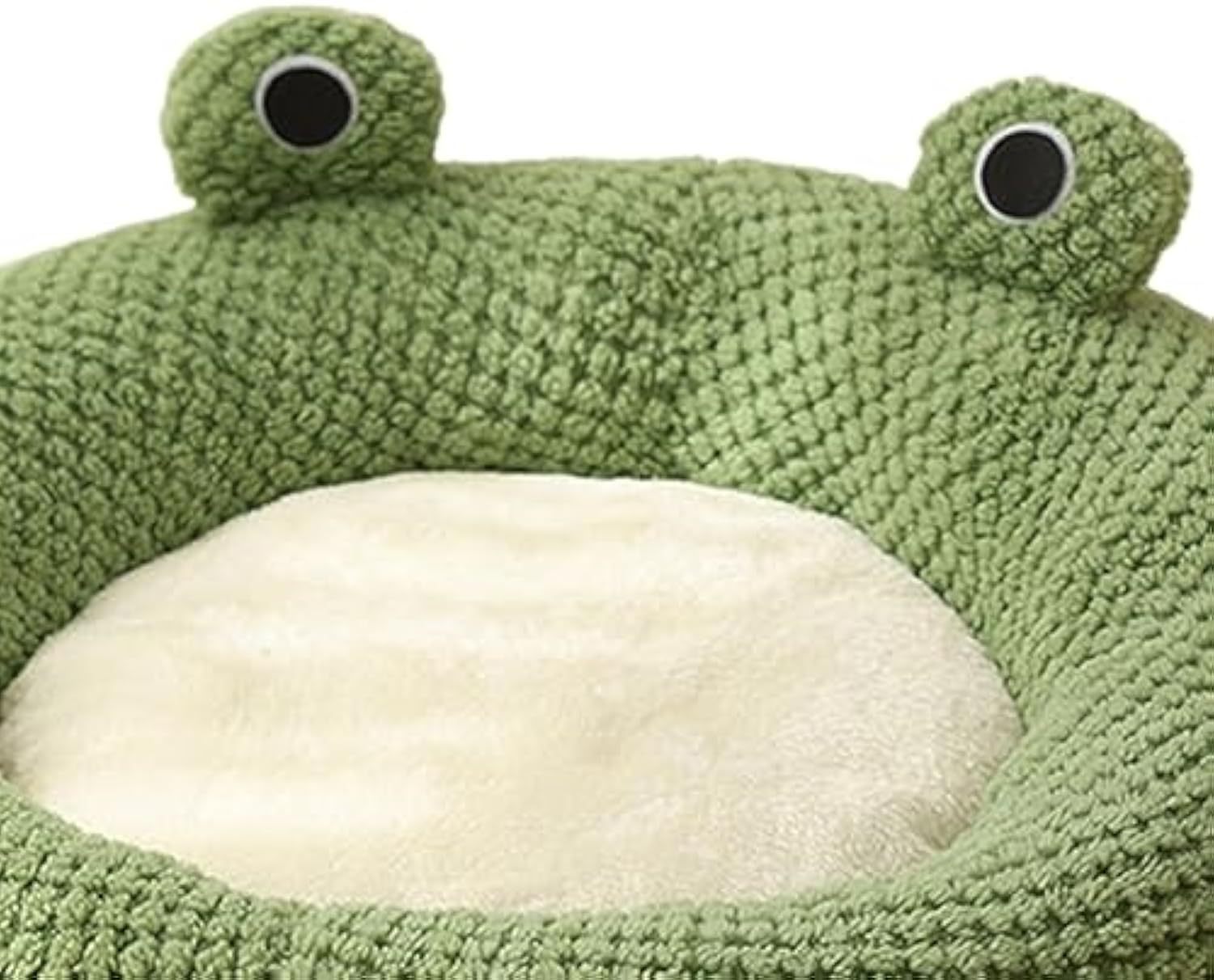 JMT-543946 Cartoon Frog Shape Cat and Small Dog Bed - Cozy Plush Pet Nest for Indoor Comfort