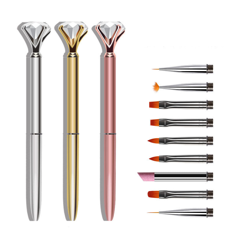 JMT-543946 Diamond Quartz Nail Art Tool Set with Multiple Pen Heads and Accessories