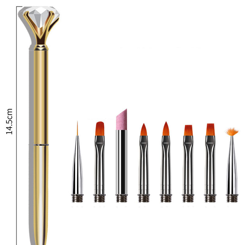 JMT-543946 Diamond Quartz Nail Art Tool Set with Multiple Pen Heads and Accessories