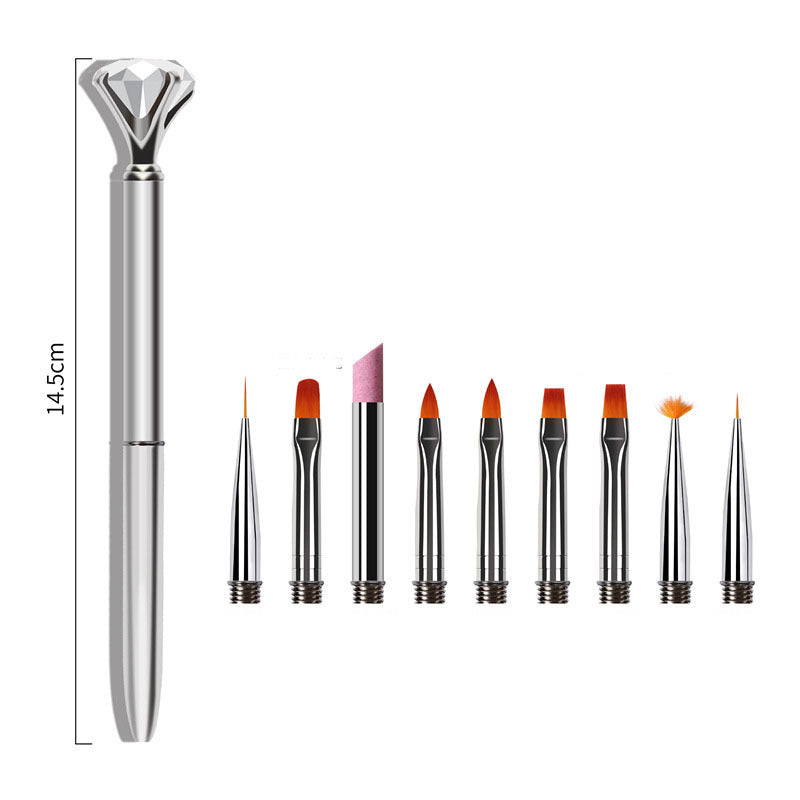 JMT-543946 Diamond Quartz Nail Art Tool Set with Multiple Pen Heads and Accessories