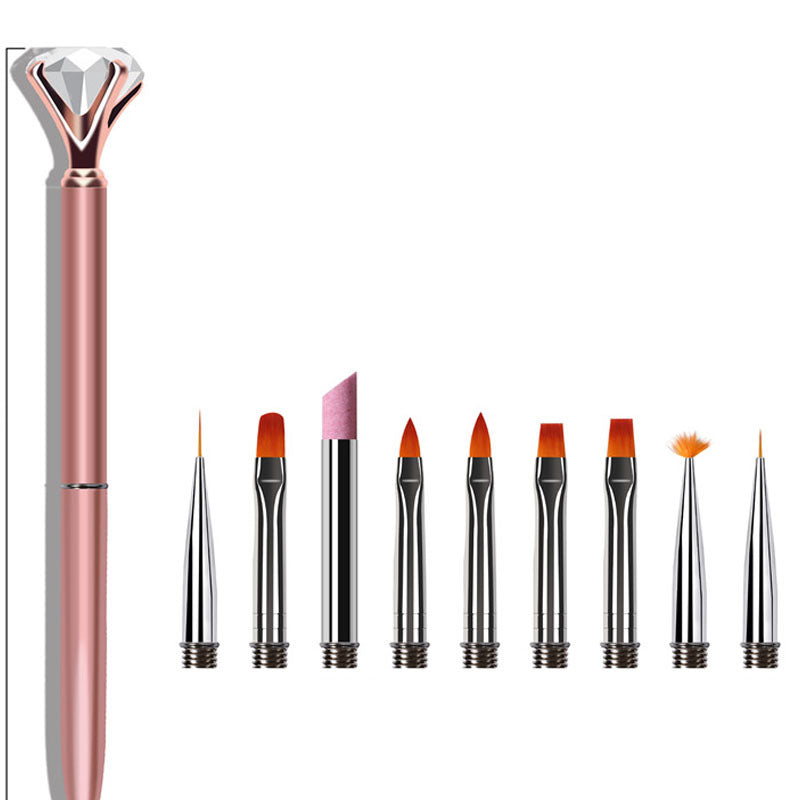 JMT-543946 Diamond Quartz Nail Art Tool Set with Multiple Pen Heads and Accessories