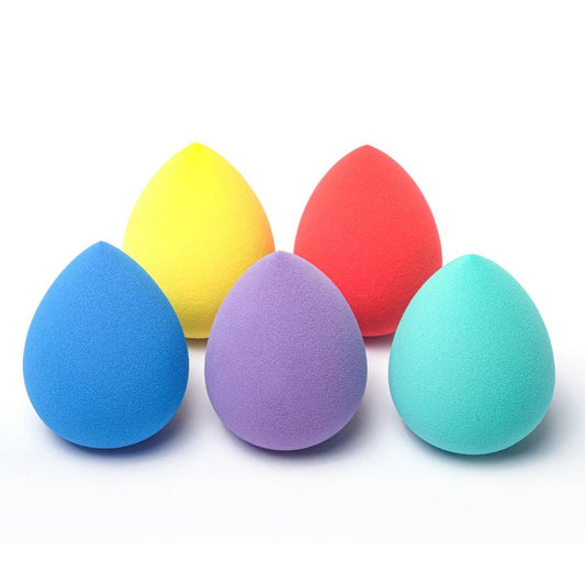 JMT-544074 Solid Color Makeup Sponge Set - Hydrophilic Non-Latex Powder Puff, 1 or 5 Pack Options, Available in Multiple Colors