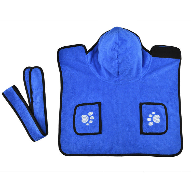 JMT-544266 Super Absorbent Towel Robe for Medium to Large Dogs – Adjustable Fit with Velcro Closure