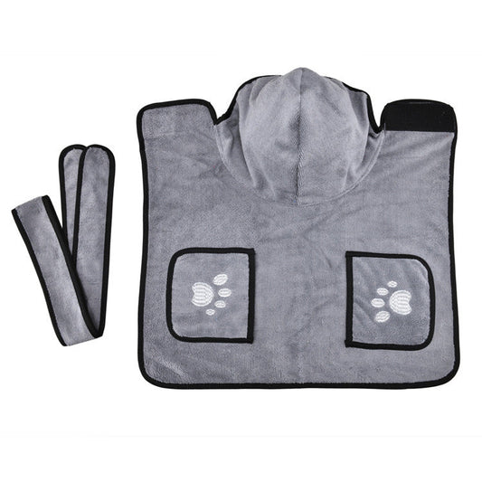 JMT-544266 Super Absorbent Towel Robe for Medium to Large Dogs – Adjustable Fit with Velcro Closure