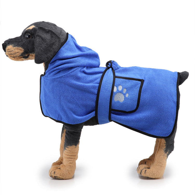 JMT-544266 Super Absorbent Towel Robe for Medium to Large Dogs – Adjustable Fit with Velcro Closure