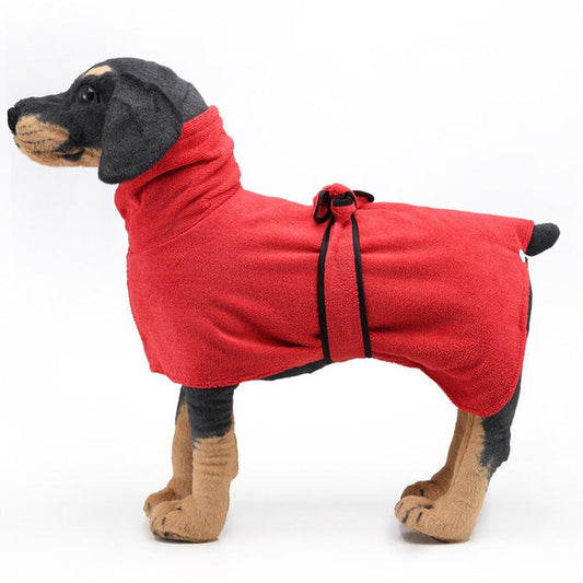 JMT-544266 Super Absorbent Towel Robe for Medium to Large Dogs – Adjustable Fit with Velcro Closure