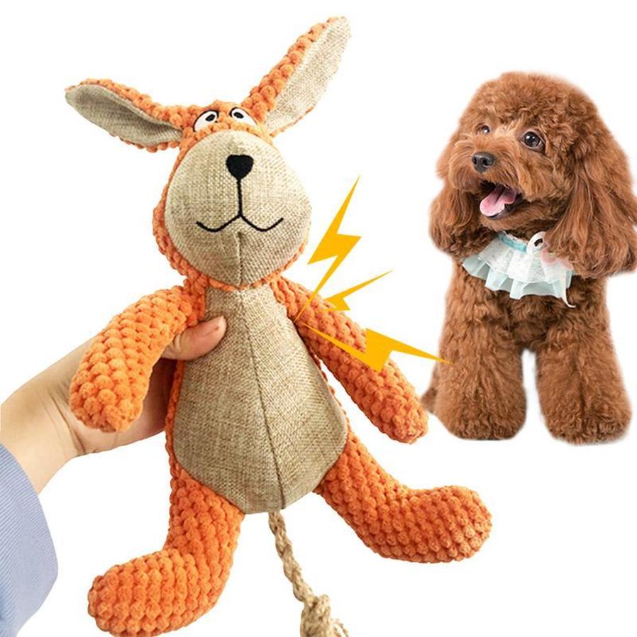 JMT-544778 Interactive Plush Squeaky Dog Toy for Chewing, Teeth Cleaning, and Stress Relief